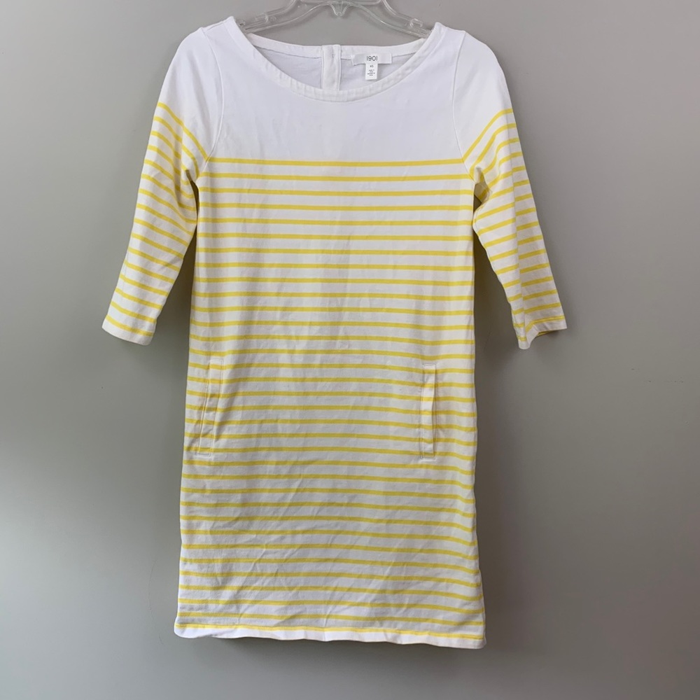 1901 dress- yellow and white